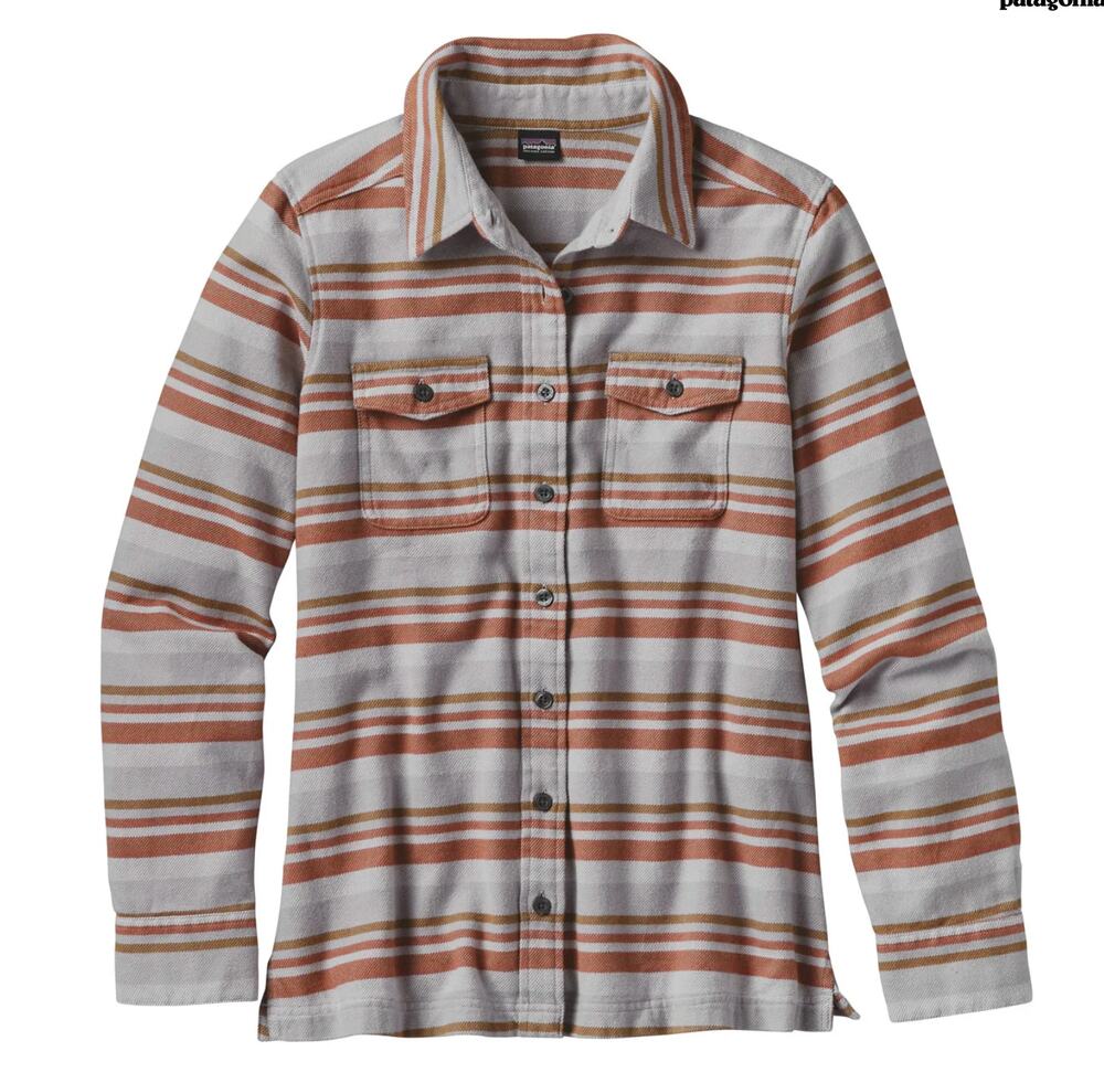 PATAGONIA Drifter Grey Long-Sleeved Fjord Flannel Shirt Size 4